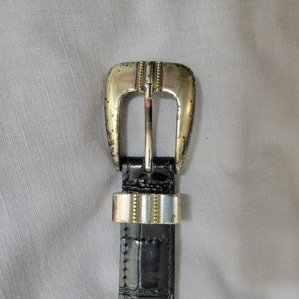 YRI RARE 2011‎ US Open Congressional Leather Black Croc Embossed  Belt Size 42